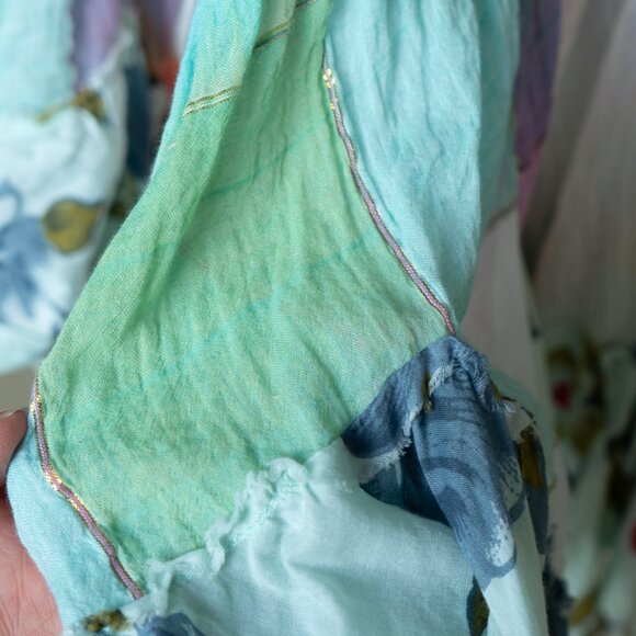 Ishyu Y2k Peasant Skirt Patchwork Tier Bohemian Feminine Cottagecore - Picture 4 of 10